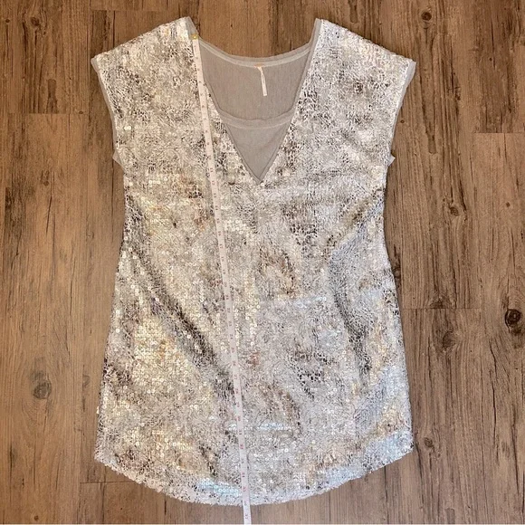 Free People Midnight Dreamer Sequin Mesh Mini Dress - Picture 8 of 11
